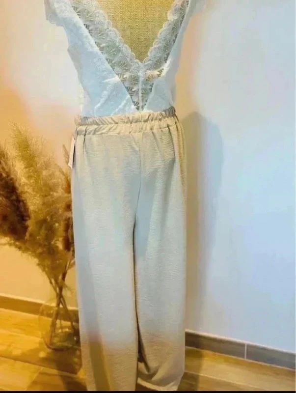 Pantalón fluido beige liso T36/44 mujer – photo 9